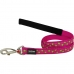 Dog Lead Red Dingo STYLE STARS LIME ON HOT PINK 2 x 120 cm