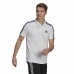 Men’s Short Sleeve Polo Shirt Adidas Primeblue 3 Stripes White
