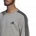 Miesten huputon collegepaita Adidas Essentials French Terry 3 Stripes Harmaa