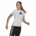 Women’s Short Sleeve T-Shirt Adidas Primeblue D2M Logo Sport  White