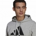 Толстовка с капюшоном мужская Adidas  Essentials Fleece Big Logo Серый