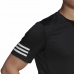 Kortærmet T-shirt til Mænd Adidas Club Tennis 3 Stripes Sort