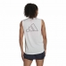 T-shirt til Damer uden Ærmer Adidas Muscle Run Icons Hvid