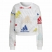 Sieviešu Sporta Krekls bez Kapuča Adidas Essentials Multi-Coloured Balts