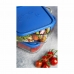 Kazeta na obědy Borgonovo Hranatý Modrý 1,8 L 18,5 x 18,5 x 7,4 cm (12 kusů)
