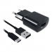 Stenski Polnilec + USB C Kabel Contact 8427542980744 2A Črna