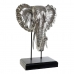Dekoratív Figura DKD Home Decor RF-177266 42 x 30 x 56 cm Elefánt Ezüst színű Fekete Gyanta Gyarmati Fa MDF