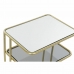 Masa laterală DKD Home Decor 40 x 31 x 61 cm Oglindă Geam Auriu* Metal