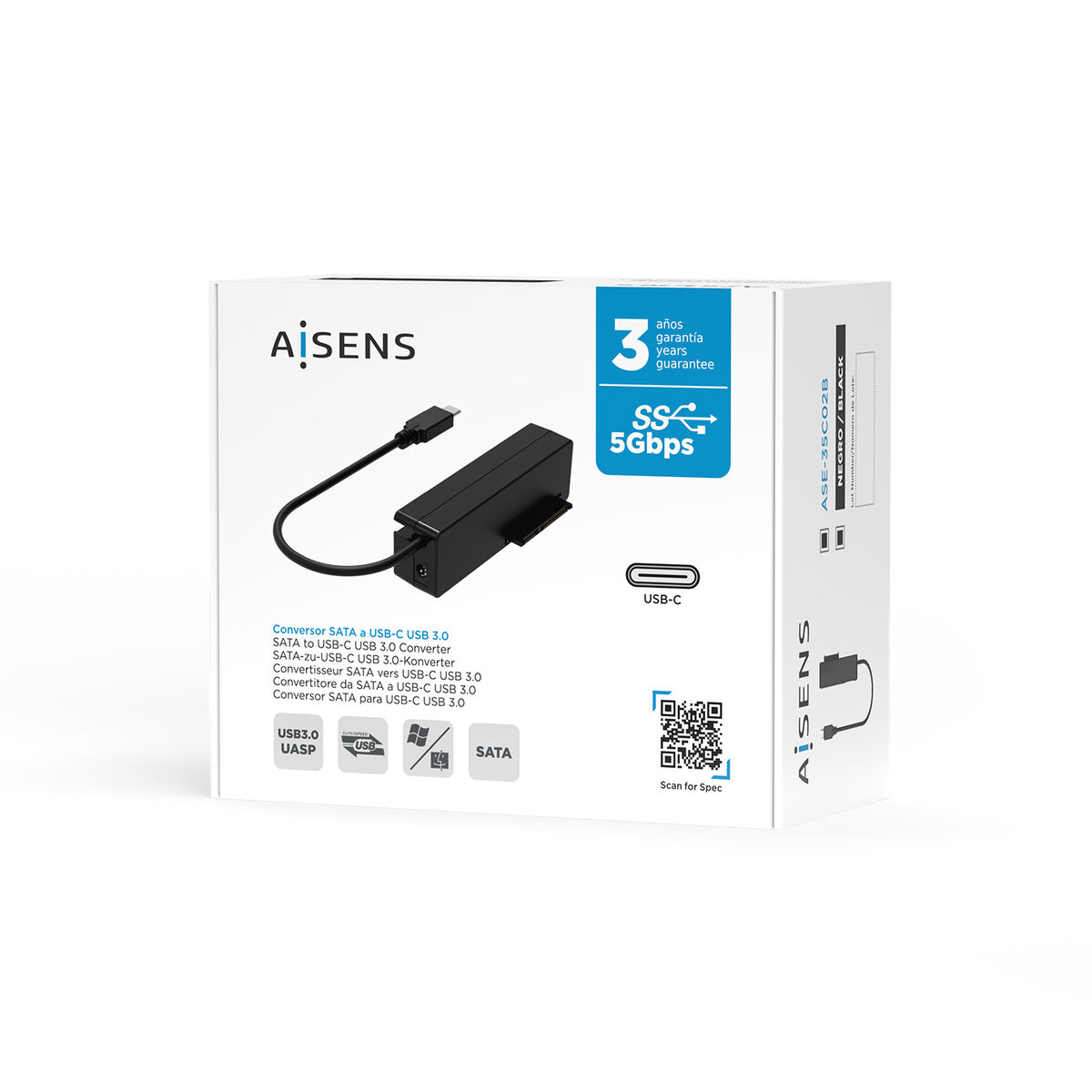 USB-adapter til SATA til harddisk Aisens ASE-35C02B
