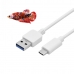 USB A to USB C Cable CoolBox COO-CAB-U3UC White 1 m