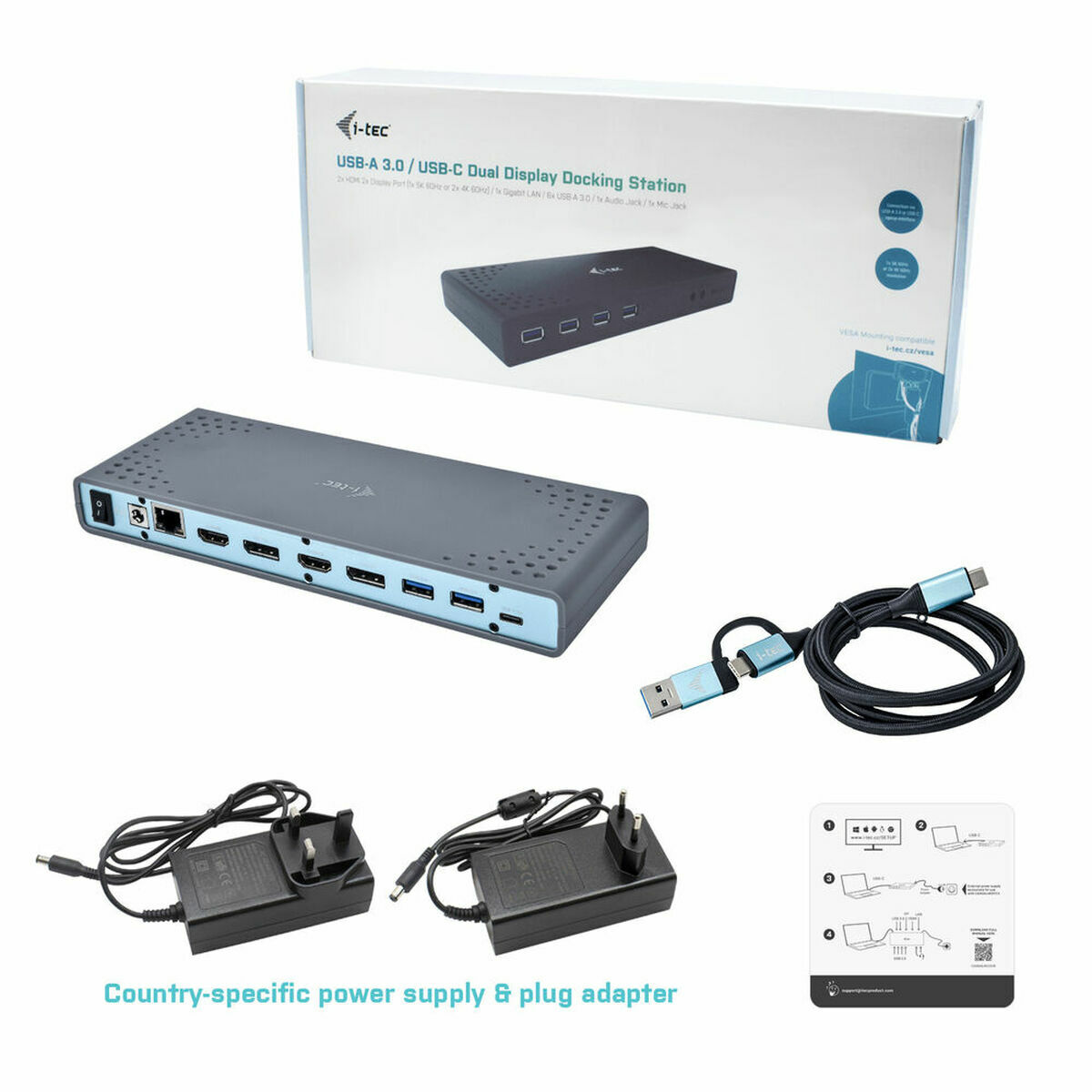 Docking-station i-Tec CADUAL4KDOCK Sort