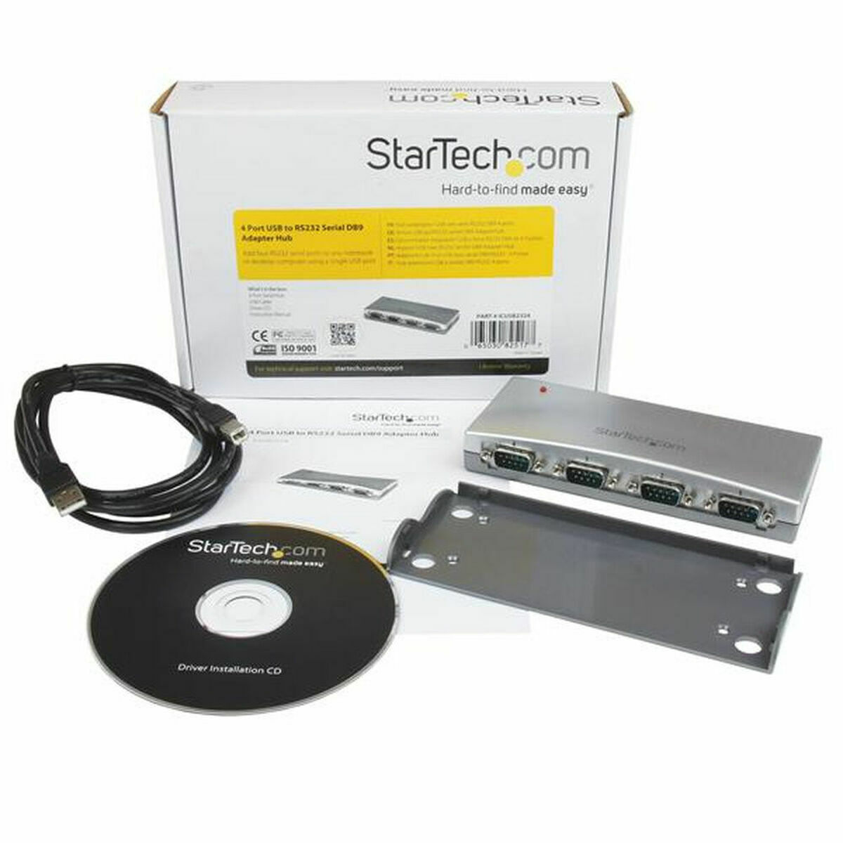 USB - RS232-adapteri Startech ICUSB2324 Hopeinen
