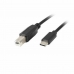 Kabel USB C Lanberg CA-USBA-13CC-0018-BK 1,8 m Crna