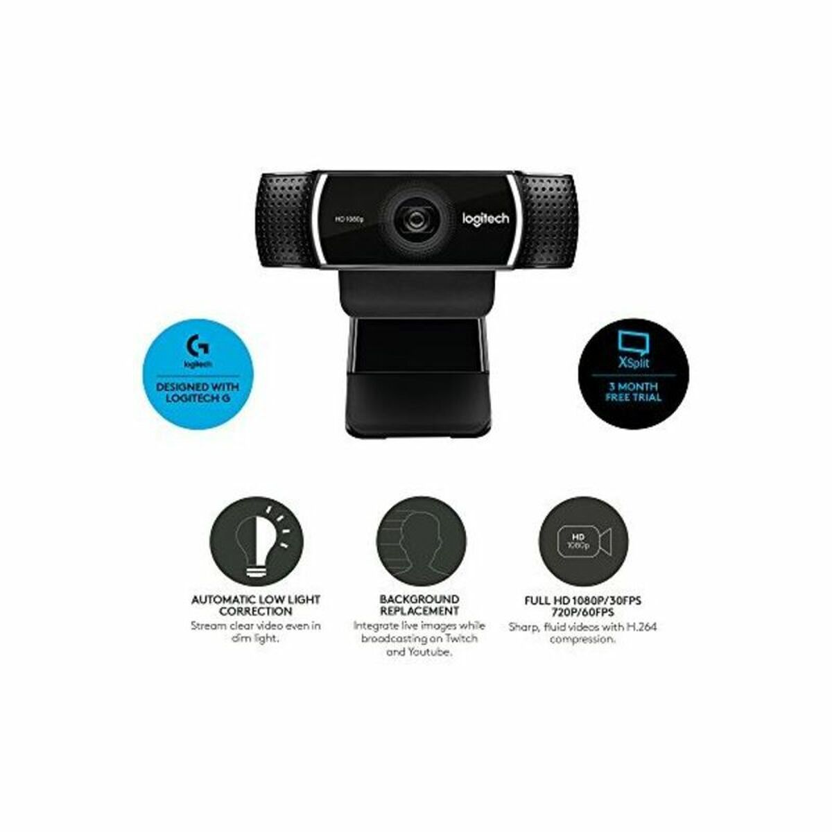 Webkamera Logitech 960-001088 HD 1080p Streaming