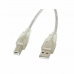 USB A to USB B Cable Lanberg CA-USBA-12CC-0018-TR Transparent White Clear 1,8 m