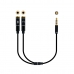 Audio Jack (3.5 mm) Splitter Cable NANOCABLE 10.24.1202 White Black