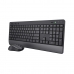 Keyboard and Mouse Trust Trezo Black Monochrome QWERTY Qwerty US