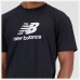 Ανδρική Μπλούζα με Κοντό Μανίκι New Balance Essentials Stacked Logo Μαύρο