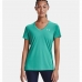 Women’s Short Sleeve T-Shirt Under Armour Tech SSV Solid Aquamarine