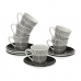 Set van koffiekopjes Versa New Lines Porselein (6 Onderdelen)