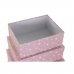 Satz stapelbarer Organizerboxen DKD Home Decor Weiß Für Kinder Hellrosa Pappe (43,5 x 33,5 x 15,5 cm)