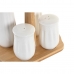 Σετ Λάδι και Ξύδι DKD Home Decor Λευκό Φυσικό Bamboo Πορσελάνη 17 x 12,5 x 18 cm 5 Τεμάχια