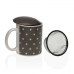 Puodelis su arbatos filtru Versa Žvaigždės Porcelianas Plienas