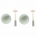 Set de Sushi DKD Home Decor Bambus Gresie Alb Verde Oriental 30 x 21 x 7 cm (6 Piese)