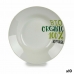 Dyb tallerken Organic Hvid Grøn Ø 20,6 cm Porcelæn (10 enheder)