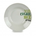Dyb tallerken Organic Hvid Grøn Ø 20,6 cm Porcelæn (10 enheder)
