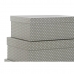 Conjunto de Caixas de Organização Empilháveis DKD Home Decor Toupeiras Cinzento Branco Cartão (43,5 x 33,5 x 15,5 cm)