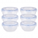 Set Lunchboxen Hermetisch Blauw Transparant Plastic 800 ml 15,5 x 7,5 x 15,5 cm (8 Stuks)