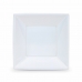 Set of reusable plates Algon Squared White Plastic 18 x 18 x 4 cm (24 Units)