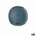 Lapos Tányér Bidasoa Ikonic Kék Kerámia 20,2 x 19,7 x 1,3 cm (6 egység) (Pack 6x)