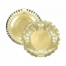 Snack tray Algon Circular Golden 23 x 23 x 1,5 cm (48 Units)