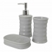 Bath Set Waves Ceramic Grey Metal (12 Units)
