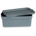 Storage Box with Lid Grey Plastic 6 L (21,5 x 11 x 32 cm) (12 Units)