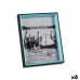Foto rāmis Stikls Melns Zils Koks MDF (6 gb.) (3 x 27 x 22 cm)