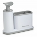 2-in-1 Soap Dispenser for the Kitchen Sink Quttin Grey White Plastic (21,5 x 8 x 20 cm)