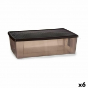 Caja de Almacenaje con Tapa Infantil Carretera Plástico 10 L 23 x 16,5 x 35  cm (12 Unidades)