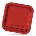 Geschirr-Set Algon karriert Pappe Einwegartikel 23 x 23 x 1,5 cm Rot 10 Stück