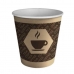 Sett med glass Algon Karakterer Engangsbruk Kaffe 250 ml (100 enheter)