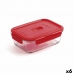 Херметическа Кутия за Обяд Luminarc Pure Box Червен 16 x 11 cm 820 ml Cтъкло (6 броя)