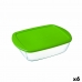 Pravokotna Škatla za Malico s Pokrovom Pyrex Cook & Store Zelena 1,1 L 23 x 15 x 7 cm Silikon Steklo (6 kosov)