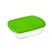 Négyszögletes uzsonnás doboz fedéllel Pyrex Cook & Store Zöld 1,1 L 23 x 15 x 7 cm Szilikon Üveg (6 egység)