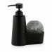 Dávkovač na mydlo 2 v 1 na umývadlo Andrea House CC70059 Matná čierna Plastické Drôtenka 14,5 x 7 x 18,5 cm 260 ml