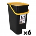 Avfallsbehållare Återvinning Tontarelli Moda 24 L Gul Svart (6 antal)