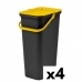 Affaldsspand til genbrug Tontarelli Moda 38 L Gul (4 enheder)