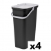 Affaldsspand til genbrug Tontarelli Moda 38 L Hvid Sort (4 enheder)