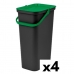 Atkārtoti Pārstrādājamo Atkritumu Tvertne Tontarelli Moda 38 L Zaļš (4 gb.)